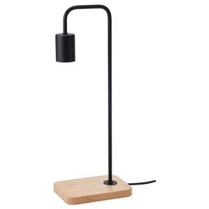 TVÄRHAND
Table lamp, black/bamboo